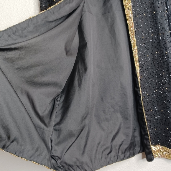 Vintage 100% Silk Beaded Sequin Old Money Country Club Glam Gala Evening Jacket - Picture 13 of 16